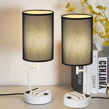 Table Lamp with 3 USB Charging Ports with AC Outlet